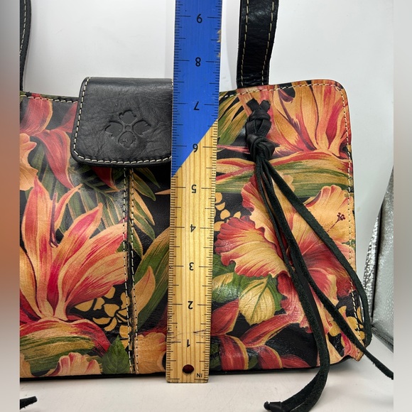 Patricia Nash satchel handbag purse leather multicolor Rienzo tropical escape - Picture 10 of 13
